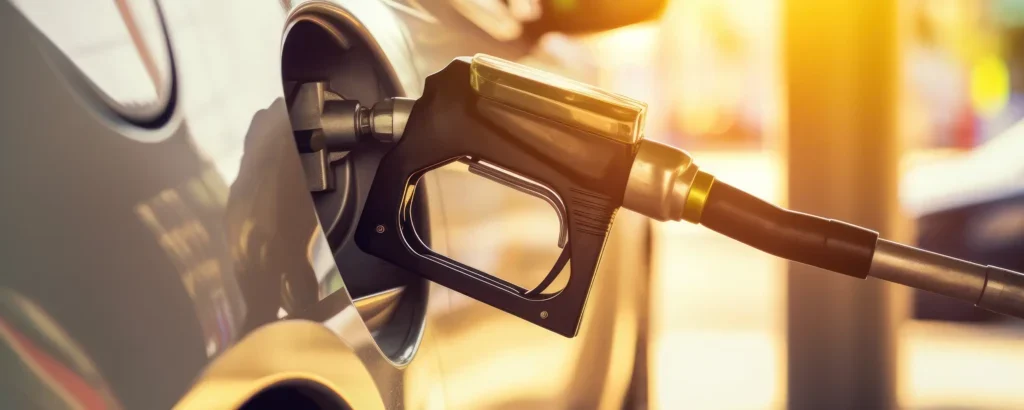 car refueling at gas station